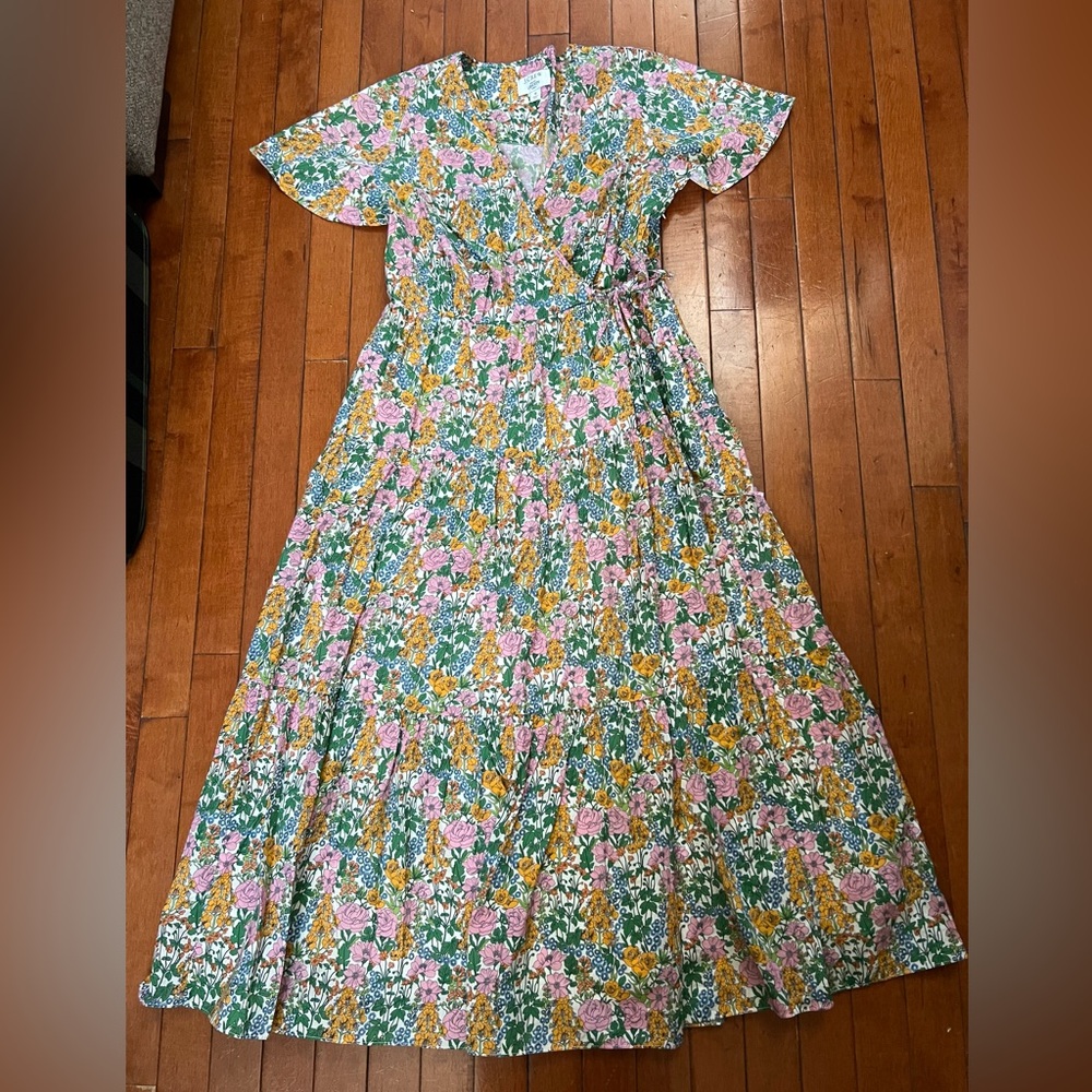 J. Crew Liberty Mini Floral Walk Print Faux-wrap Dress